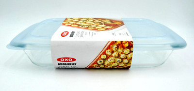 OXO GOOD GRIPS 3QT Glass Baking Dish with Lid 9 X 13 freezer & oven safe NEW