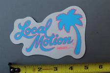 LOCAL MOTION Hawaii Surfboards Neon Pink Blue LM3 80's Vintage Surfing STICKER