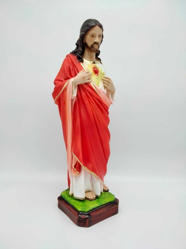 Statue Sacré Coeur de Jésus Résine CM 40 (15,75 '') pour Intérieurs Et Extérieur - Photo 2 sur 4
