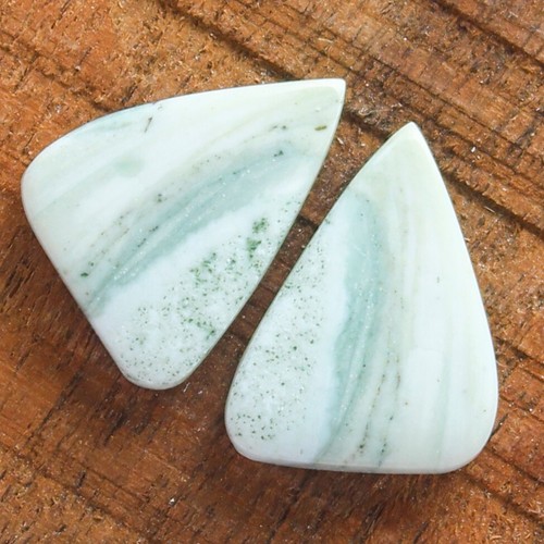 Par de piedras preciosas sueltas de ágata de encaje verde natural de 19,15 quilates 20 mm X 15 mm aprox. - Imagen 3 de 6