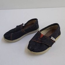 TOMS Slip-On Denim Shoes Self Fastener Closure Dark Blue Toddler Size 7