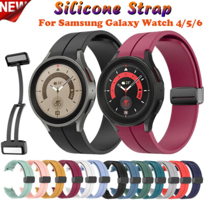 Magnetic Silicone Watch Band Strap For Samsung Galaxy Watch 4 5 6 7 40 44 47mm
