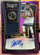 Justin Patton 2017-18 Panini Select Rookie Patch Auto Purple #/99 #RJA-JPT RPA