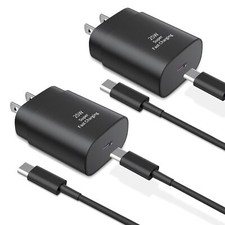 Type C Charger Fast Charging,2Pack 25W Super Fast USB C Charger Block with 6Ft U
