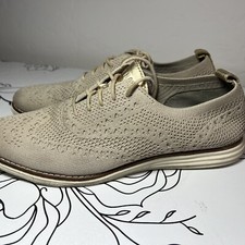Cole Haan OriginalGrand Stitchlite Wingtip Oxford Womens 8 B Beige Knit Shoes