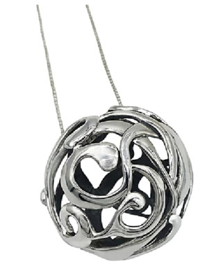 QVC Hagit Sterling Intertwining Ball Pendant w/ 31''Chain