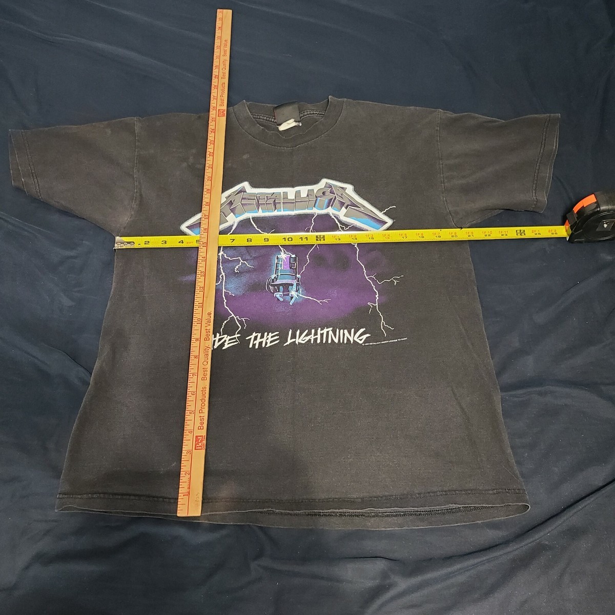VTG Metallica Ride The Lightning Album Band Tour Shirt sz L Metal 