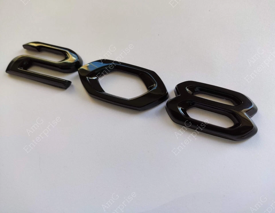 Emblema insignia delantera/trasera coche negro brillante para Peugeot 208 GT 19- P21 Decromo Foto 3 de 3