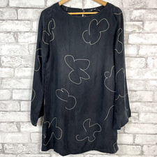 MADEWELL NWT Women's Shift Mini True Black Bell Sleeve Dress SMALL NO121
