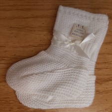 Vtg NWT WPL 7502 100 Orlon Acrylic Baby Booties Socks White