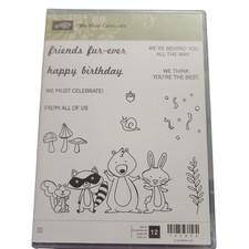 Stampin Up 145898 We Must Celebrate Rubber Stamp Set 12 pcs Animal Party
