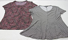 S/2 Women's Tops Worthington Short Sleeve Top & Roz & Ali Swing Hem Blouse SZ S