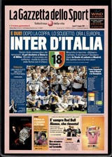 cartolina postcard Calcio promocard Gazzetta 2010 #9484 INTER d'ITALIA