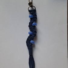 Handmade Macrame Keychain, Dark Blue