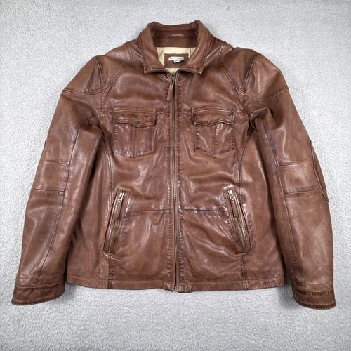 Carbon 2 Cobalt Leather Jacket Mens XL Tobacco Zamora Lambskin Zip Heritage - product listing photo