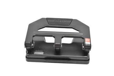 AFMAT Heavy Duty 3-Hole Paper Punch Black Metal Plastic Desktop Office