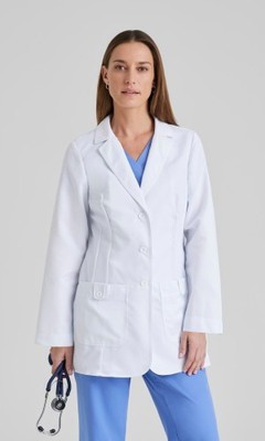Grey's Anatomy Women's 32 Inch Two Pocket Fitted Lab Coat, White