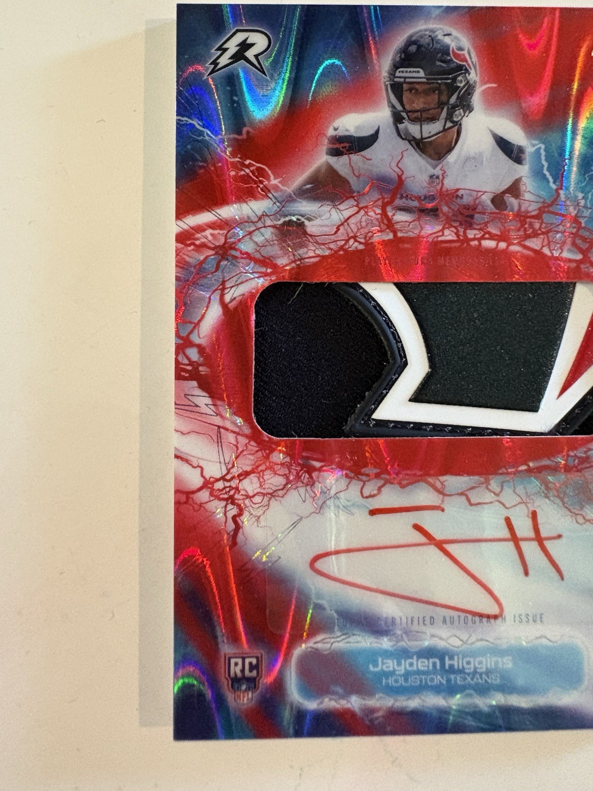 JAYDEN HIGGINS 2025 Topps Resurgence Red Power Surge Rookie Patch AUTO #/5 NICE! view 5