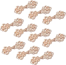 Cardigan Clips, 10 Pairs 4.4CM Vintage Hollow Flower Cape Fasteners Sew on Hooks