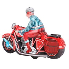 Clockwork Motorcycle Toy Retro Decorative Metal Gear Ride Wind Up Motorbike|