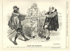 Dibujos animados británicos raros de 1902: CONTROVERSIA DE AUTORÍA DE SHAKESPEARE-BACON [Con Homero]