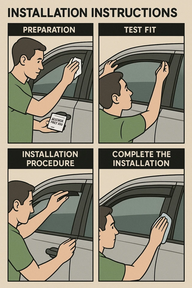 For 2001-2007 Pontiac Aztek Smoke Window Visor Rain Guard Deflector 4pcs Set - Image 4 of 4