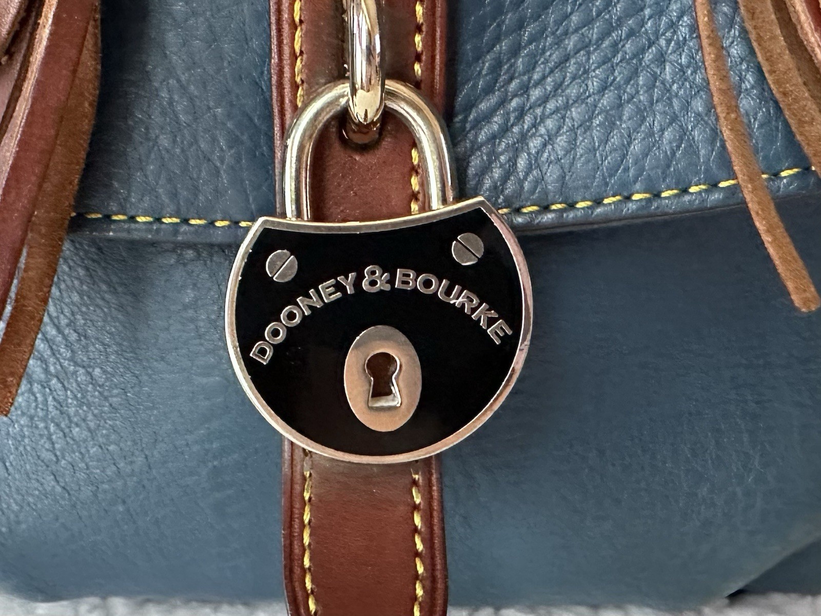 Dooney Bourke Blue Leather Drawstring Bucket Bag - image 9