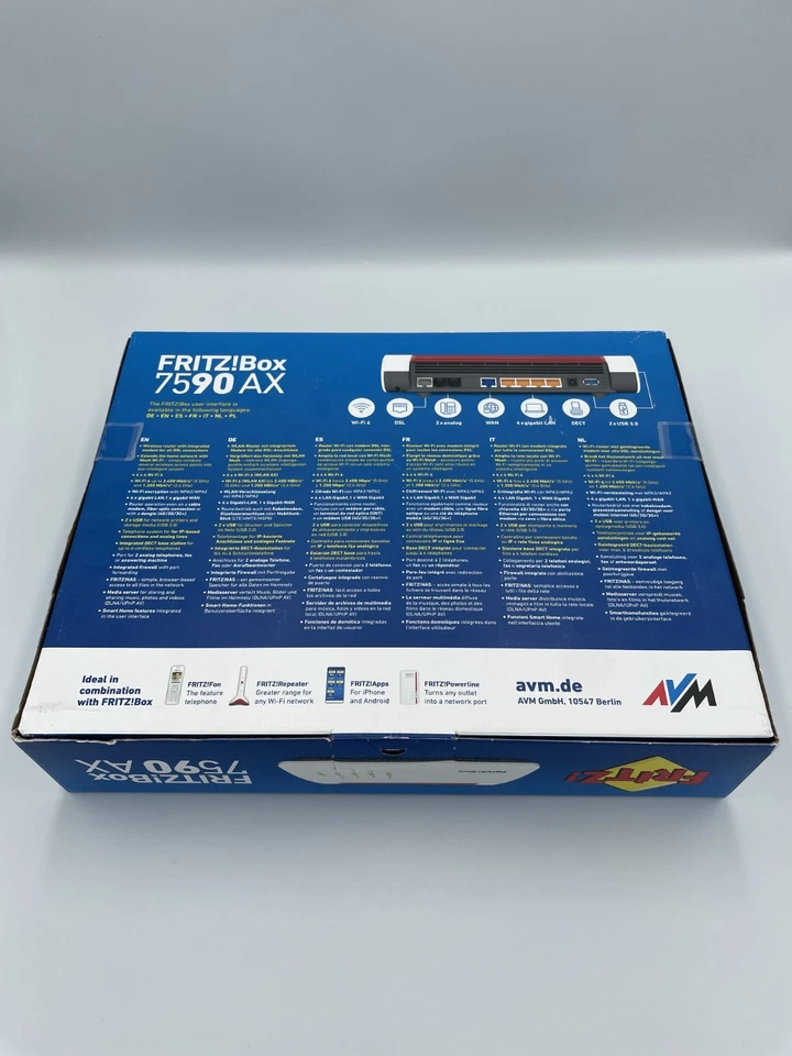 FRITZ!Box 7590 AX V2 Wi-Fi 6 DSL Modem Router with Gigabit LAN – Factory Sealed - Image 2 of 4