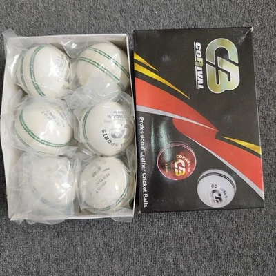 156gm Leather Cricket Balls – Premium 4-Piece for Club, Match & Training - White - Image 1 of 4