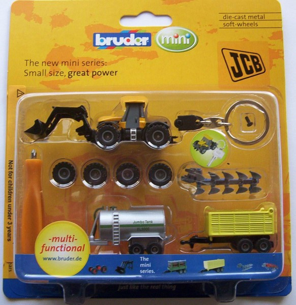 Bruder Mini Series 1:128 JCB Fastrac - full set- New in Box