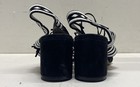 Schutz Black White Embroidered Fringe Lace Up Block Heel Sandals Size 9.5B — photo 4