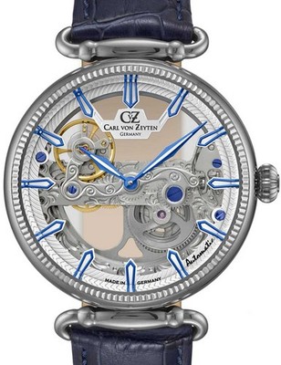 Carl von Zeyten CVZ0031WHS Armbanduhr Elzach Automatik 42mm Herren Silber 5 ATM