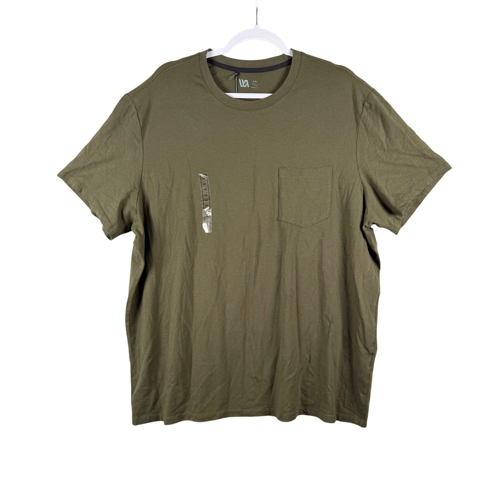 VRST Mens 2XL XXL Essential Pocket Tee Olive Green Athletic Soft Stretch UV 30+