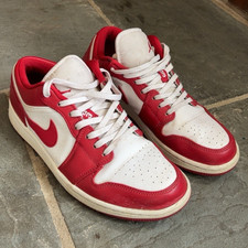 Nike Air Jordan 1 Low Top Mens Red/White Size...