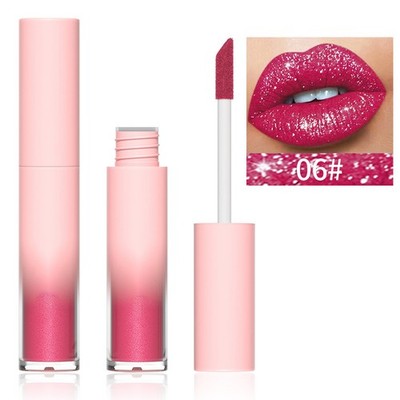 Women Glitter Lip Glaze Lip Stain Lip Gloss Shiny Dazzling Liquid Lipstick 