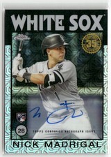 Nick Madrigal 2021 Topps 1986 Chrome 35th Anniversary Autograph Auto /199