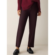 Eileen Fisher Easy Fit Cassis Washable Stretch Crepe Straight Ankle Pants size S