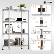 Adjustable Storage Shelf Heavy Duty 4-Tier Steel Organizer Wire Shelves Rack 53"