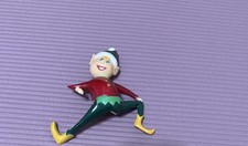 Vintage 1981 Christmas Elf Stocking Holder / Hanger Shelf Sitter Sun Hill