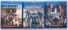 CAPTAIN AMERICA 3 MOVIE BLU-RAY LOT - WINTER SOLDIER, CIVIL WAR - MARVEL