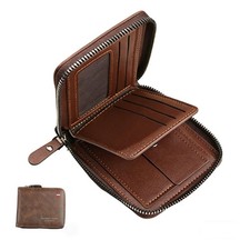 Men's Slim Leather Wallet - Bifold/Minimalist Front Pocket Design with 9 Card...