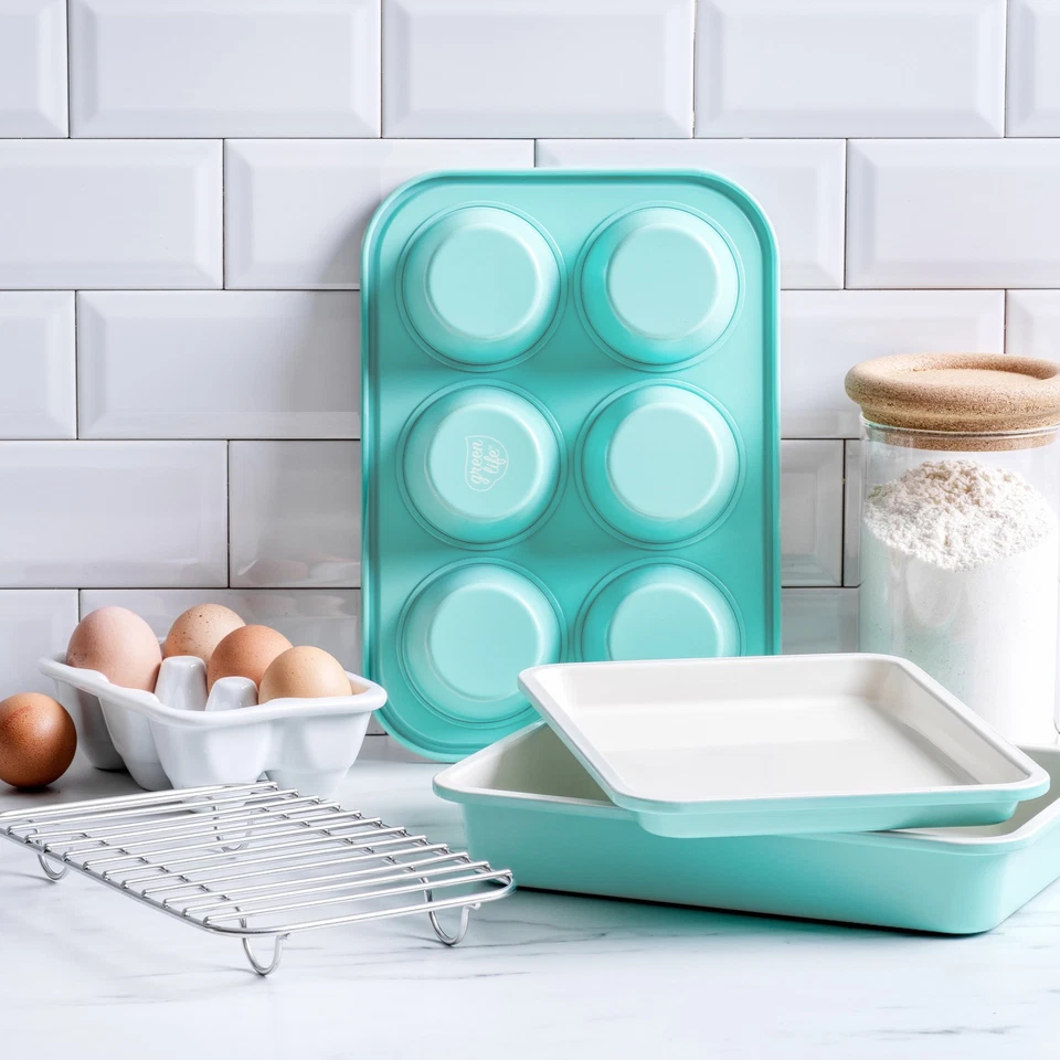 GreenLife Baking Set 4 Piece Healthy Ceramic Non-Stick PFAS/PFOA Free (Open Box) - Image 4 of 4