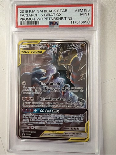 2019 POKEMON SM BLACK STAR PROMO #SM193 FA/GARCH. & GIRAT.GX PSA MINT 9
