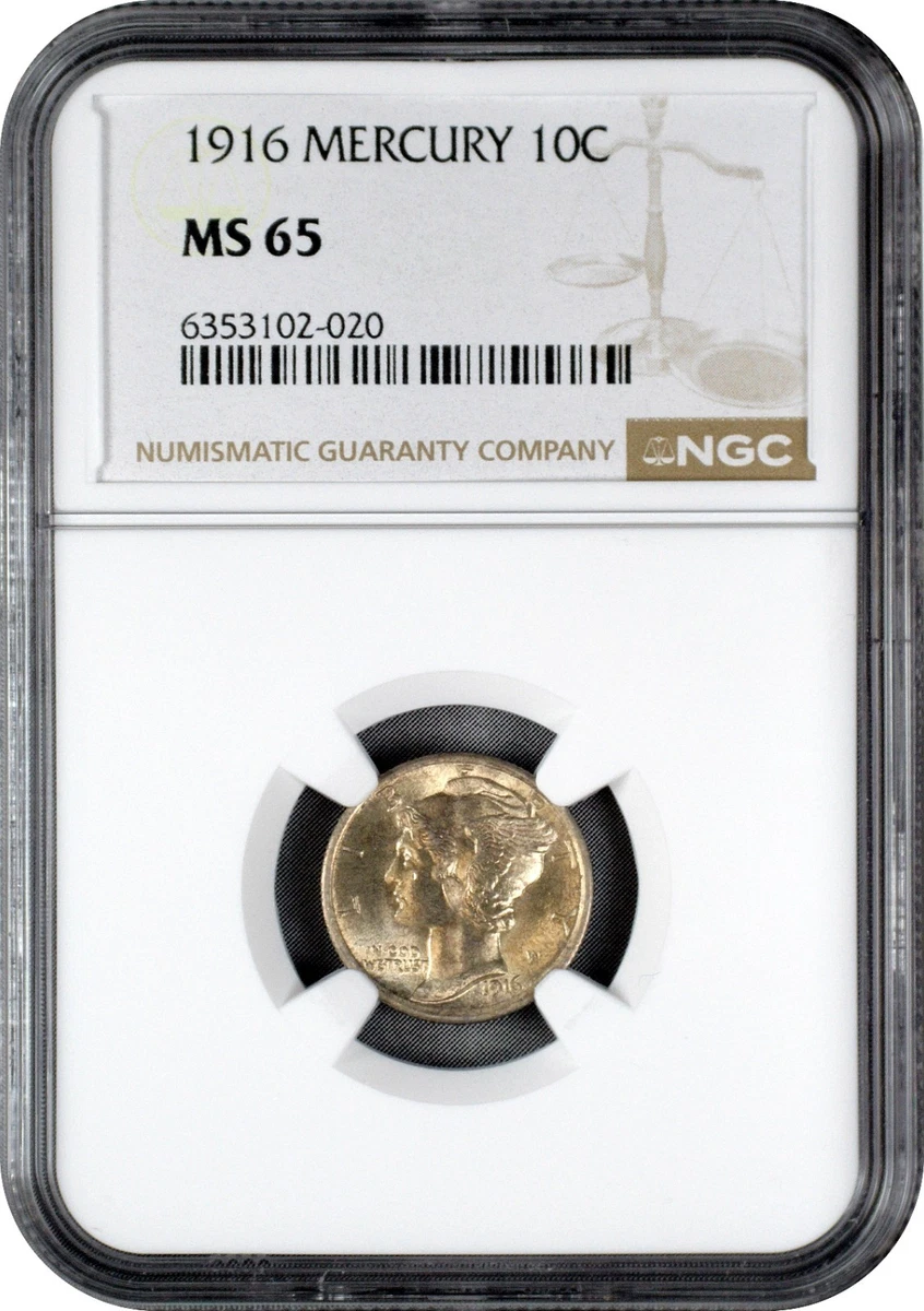 1916 Year Grade MS 65 Mercury US Dimes (1916-1945) for sale | eBay