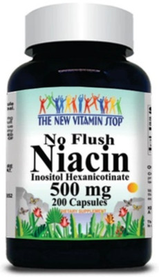 Flush-Free Niacin 500mg Inositol Hexanicotinate 200 Caps Vitamin B3  No-Flsuh