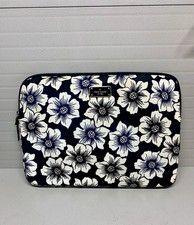 Kate Spade New York Blake Avenue Laptop Sleeve Case Black w/ White Floral Print