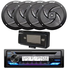 JVC KD-T92MBS Bluetooth Marine CD Receiver, 4x 4" 100W Speakers, Cover Black