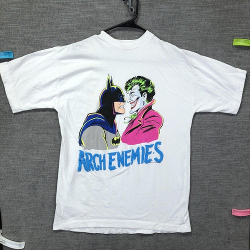 Vintage DC Comics Batman Joker Shirt Mens Large Arch Enemies 1989 Graphic Tee