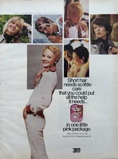 1974 Scotch 3M Hair Set Tape Original Vintage Advertisement Short Hair Print Ad