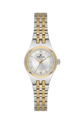 Womens 24mm Quartz Watch Steel Strap Silver and Gold Petite Watch Face